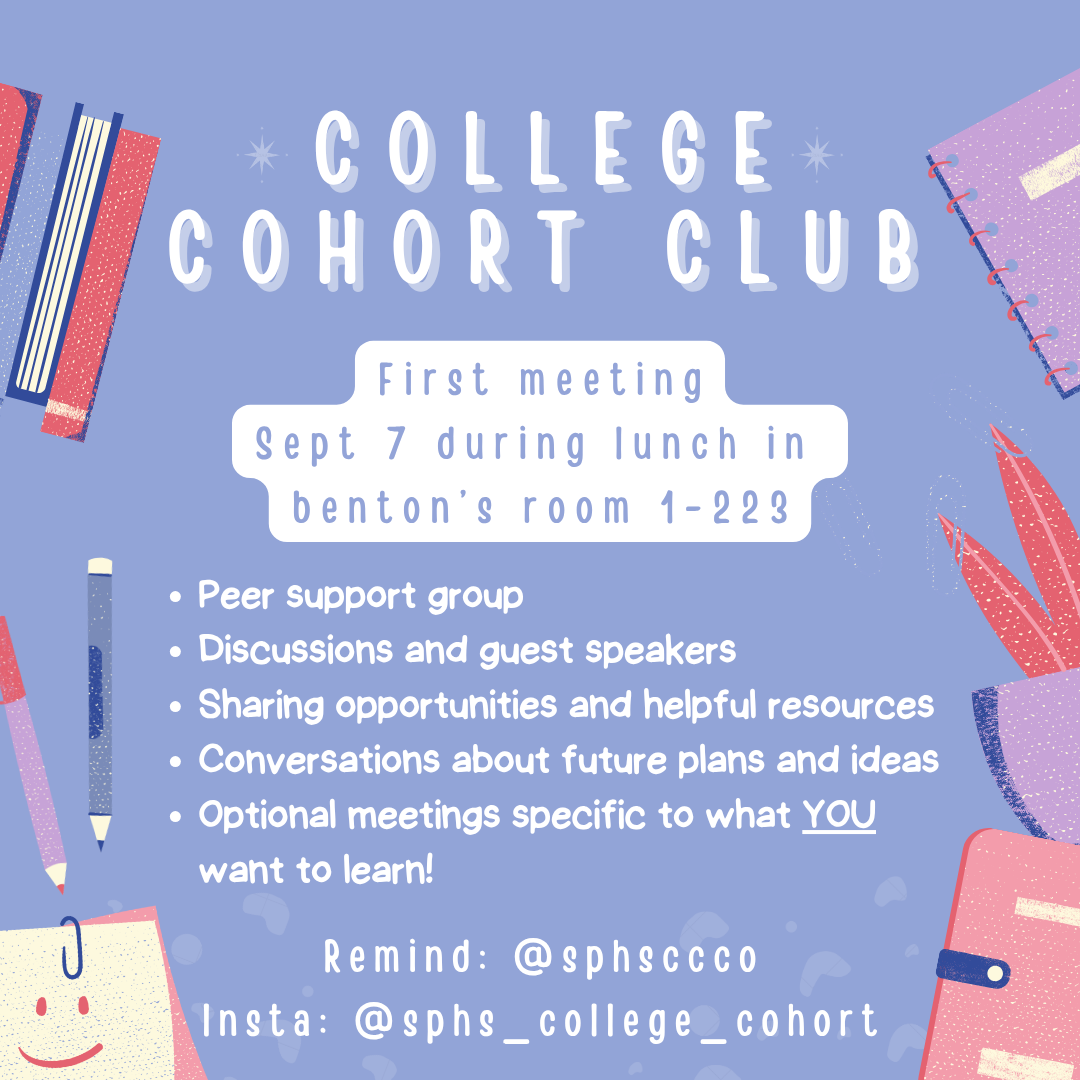 An instagram post announcing the College Cohort Club first meeting.