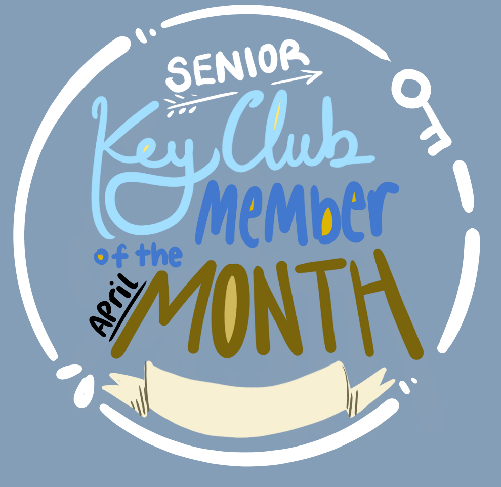 A sticker design for my high school's Key Club Student of the Month reward.